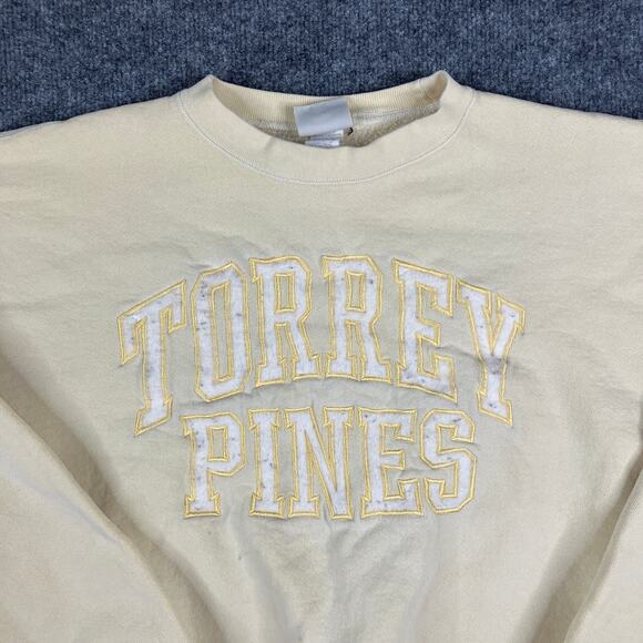 Oarsman Sweatshirt Womens L Yellow Torrey Pines Graphic USA Vintage Crewneck - Picture 1 of 10